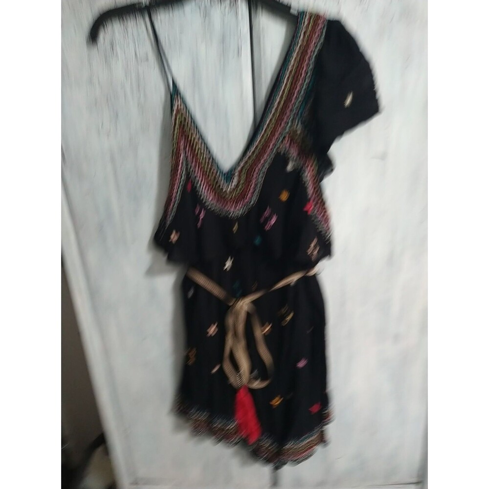 Free People One Slave Embroidered Black Dress Xs Boho Feminine Cottage Core